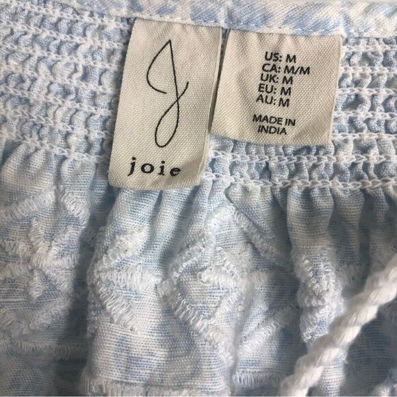 JOIE Linen Blend Floral Peasant Embroidered Tassel Blouse - Picture 4 of 8